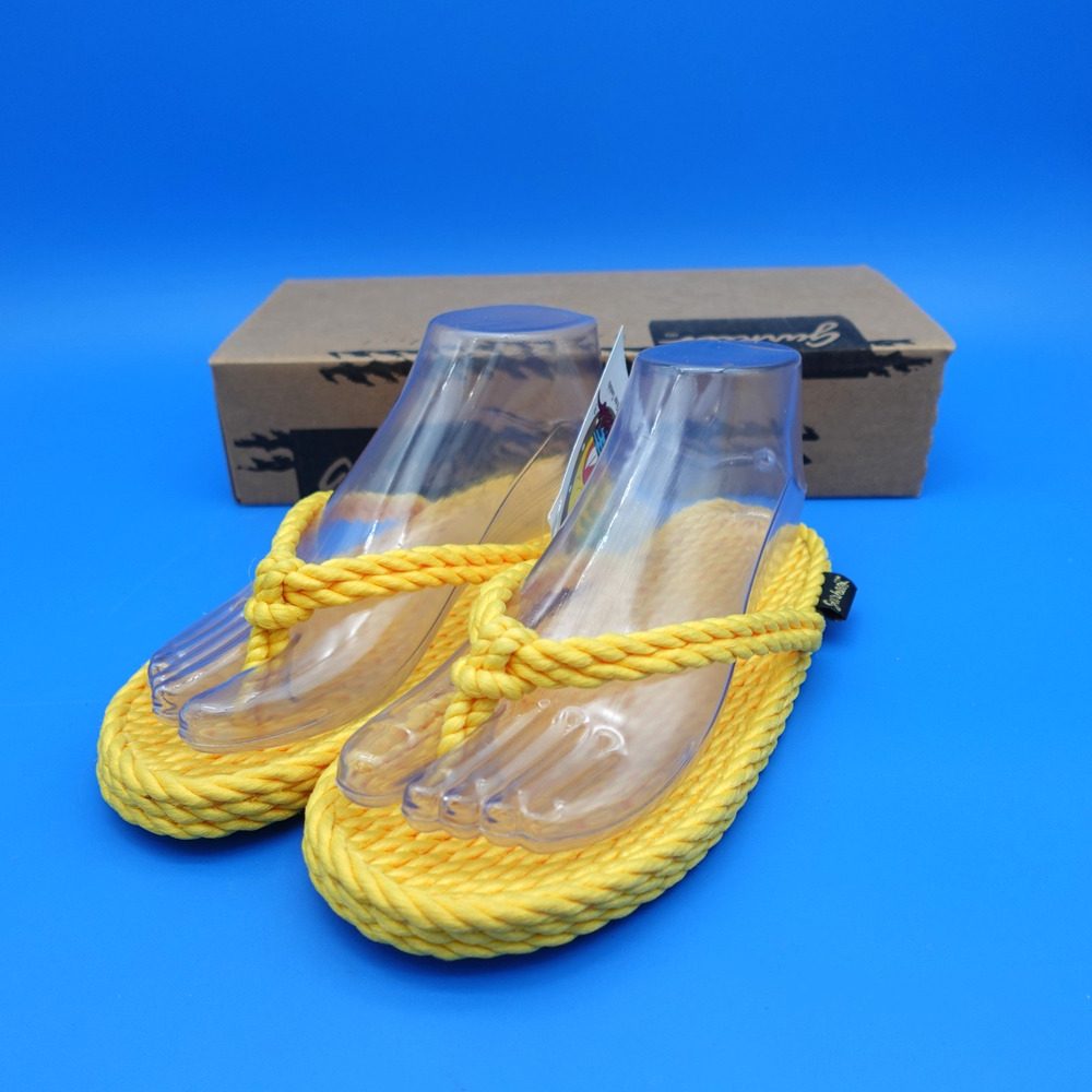 Gurkee's Tobago Thong Women's 6 Yellow Rope Sandals Beach Water Shoes NIB